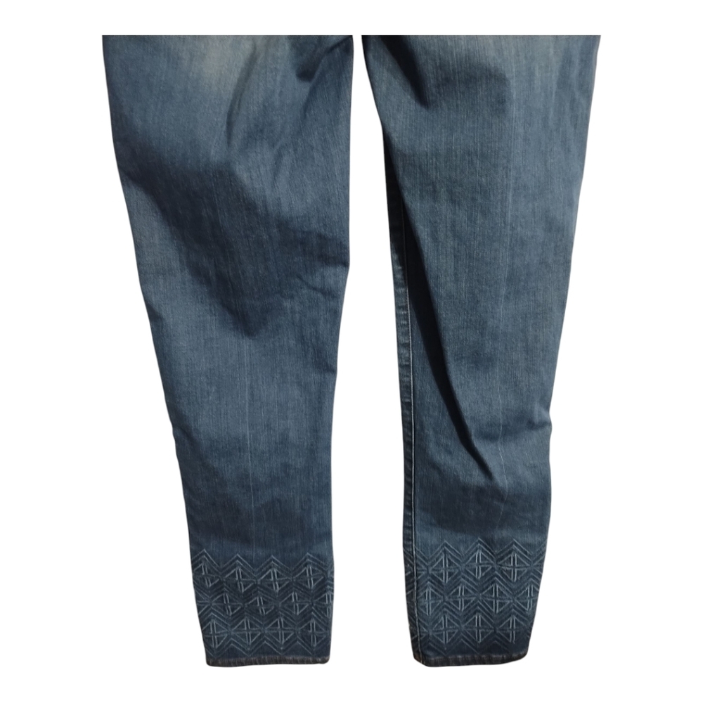 WHBM High Rise Laser Hem Slim Crop Boho Festival Hippie Preppy Jean 4 LONG - Picture 3 of 8